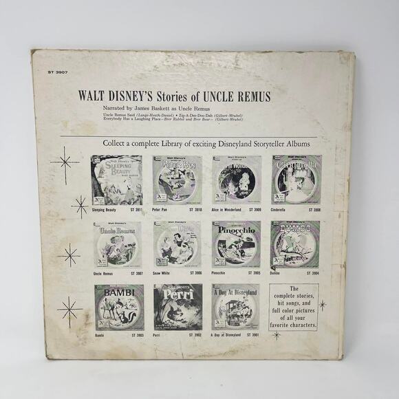 Vintage Walt Disney Uncle Remus Vinyl Record ST-3907 & Story Book UNTESTED - Picture 2 of 6
